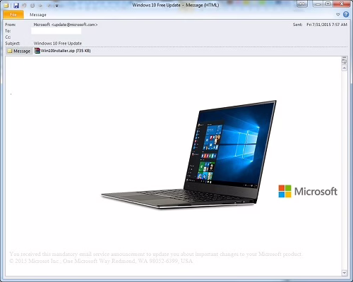 小心假的 Windows 10 升級通知 暗藏勒索軟體