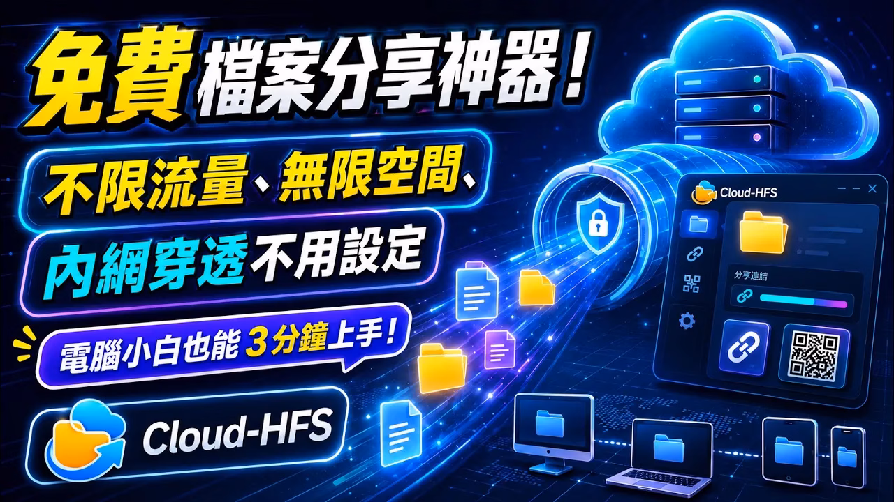 【神器推薦】SUMA Cloud-HFS 教學：免註冊、不限流量、3 分鐘搞定內網穿透的免費檔案分享服務！